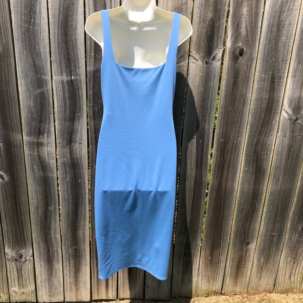 Lovers + Friends Medium Anthropologie Midi Dress Blue Donatella Sleeveless - Picture 5 of 8